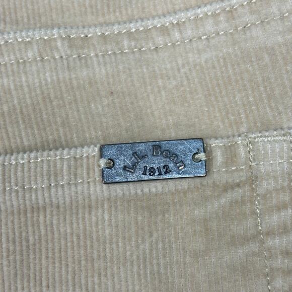 LL Bean Corduroy Pant Size 16 Tan Favorite Fit Stretch Academia Neutral Heritage - Picture 10 of 13